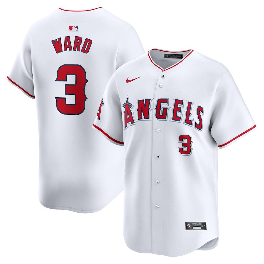 Men Los Angeles Angels #3 Taylor Ward Nike White Home Limited Player MLB Jersey